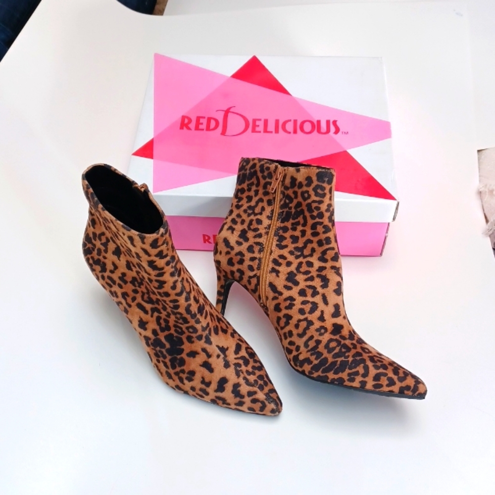 Animal print booties
